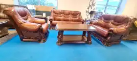 zestaw wypoczynkowy skórzany
