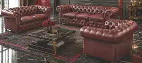 Chesterfield skórzany 3 2 1