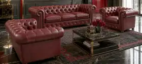 Chesterfield skórzany 3 2 1