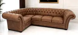 narożnik Chesterfield 1N3 Royal tkanina brąz