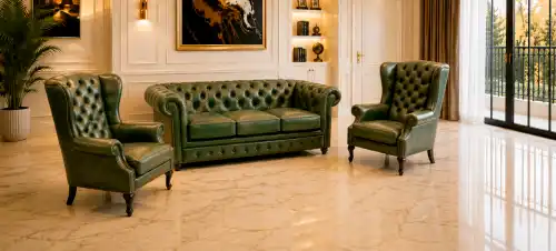 Chesterfield meble skórzane 3+1+1