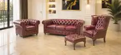 Chesterfield meble skórzane 3+1+1 klasyk Elizabeth A7