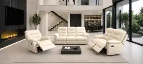 meble skórzane 3+2+1 elegancka skóra