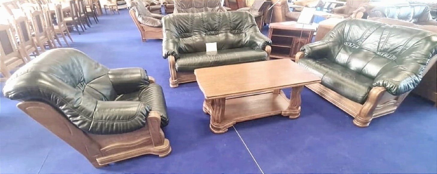 meble ze skóry 3+2+1 skóra naturalna k408 dąb herma