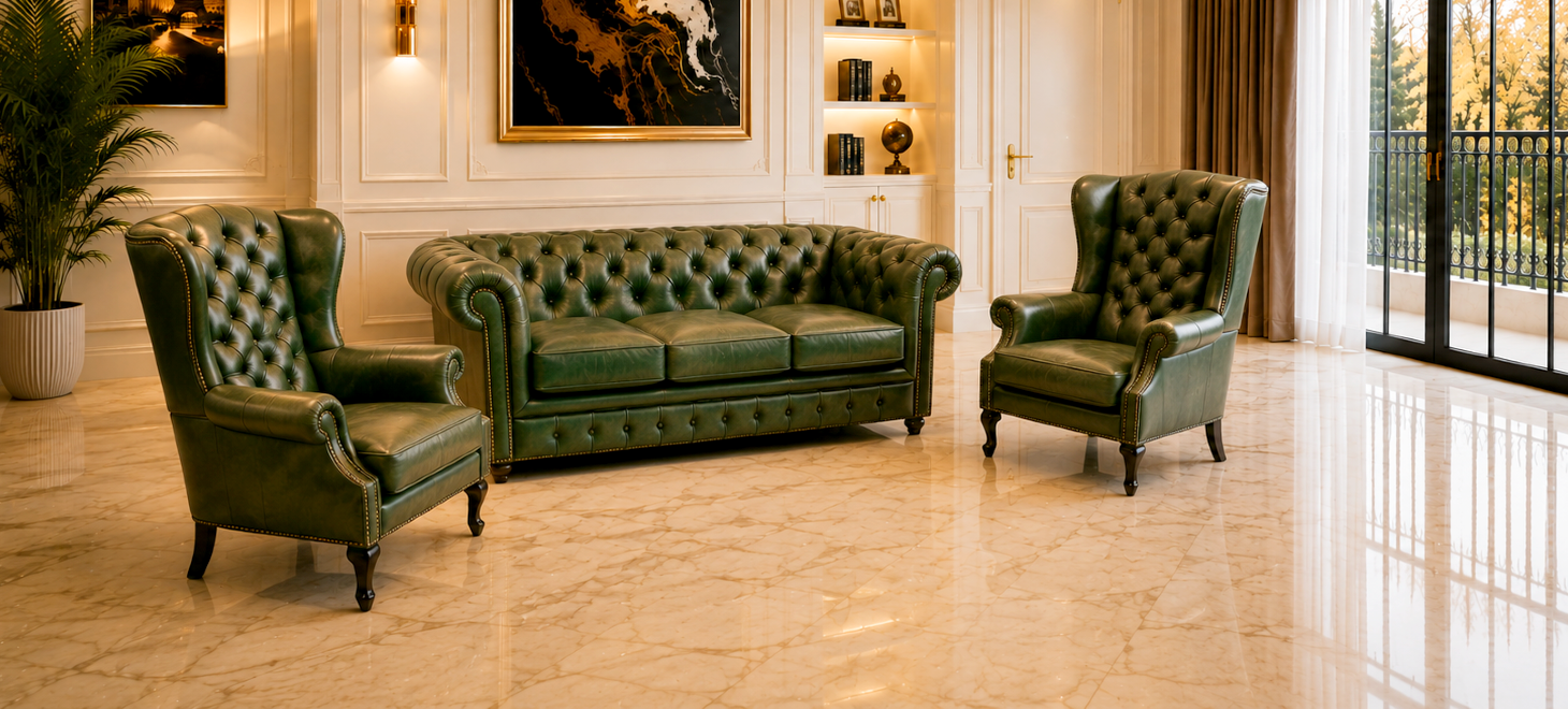 Chesterfield meble skórzane3+1+1 klasyczny Philip A8