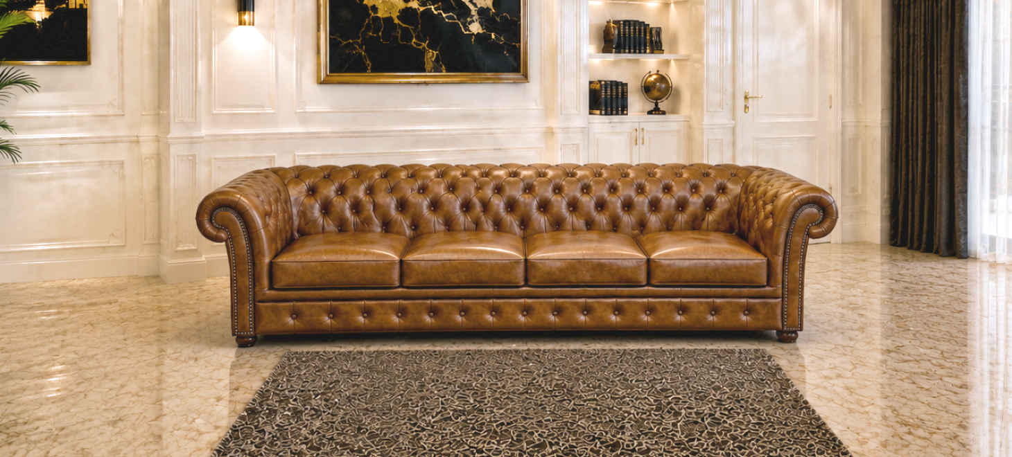 sofa 4 osobowa Chesterfield skóra naturalna s12 Royal